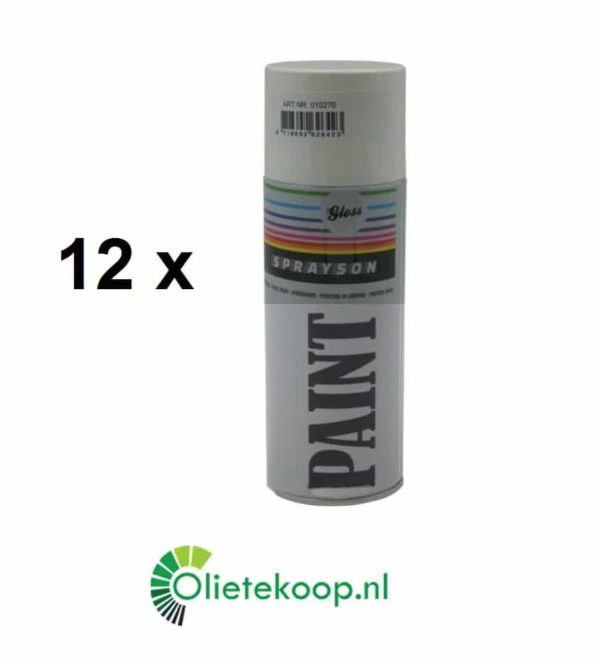 Sprayson Wit Hoogglans RAL 9010 (€ 1.99 / stuk) - Spuitverf - 12 x 400mL