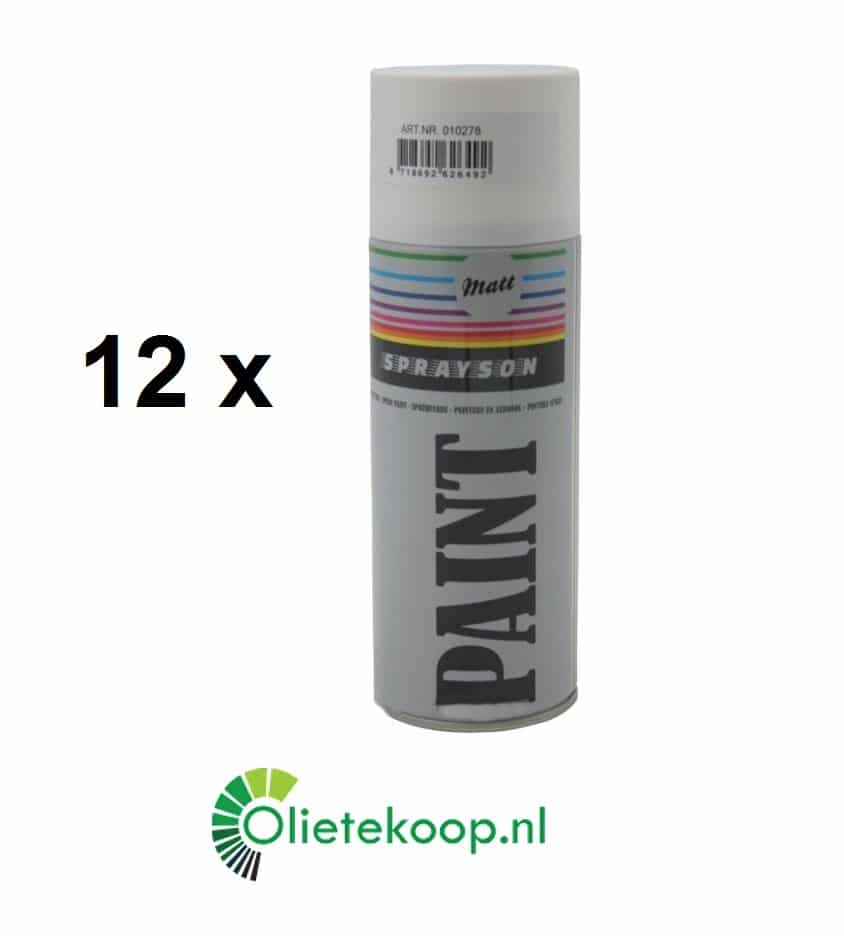 Sprayson Wit Mat (€ 1.99 / - Spuitverf - 12 x 400mL